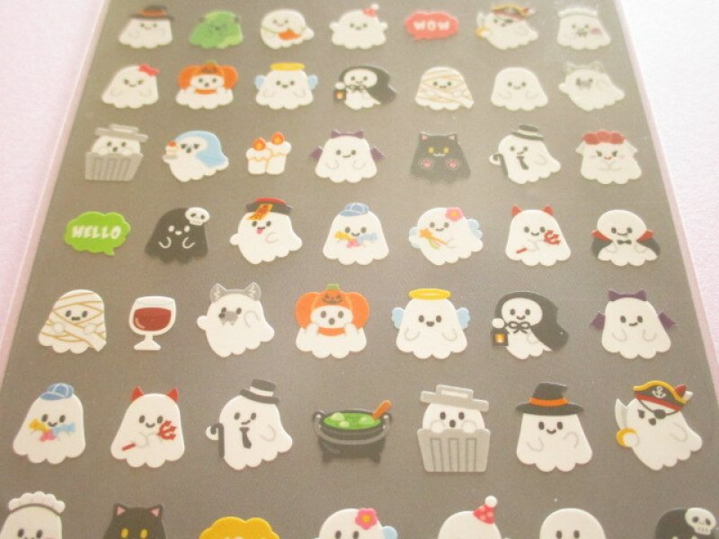Photo1: Kawaii Cute Chocotto Stickers Sheet Gaia *Halloween Ghosts (468317)