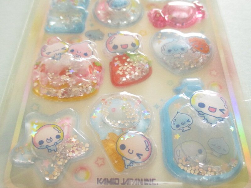 Photo2: Kawaii Cute ぷくぷくシャボン Stickers Sheet KAMIO JAPAN *あわわちゃん (233158)