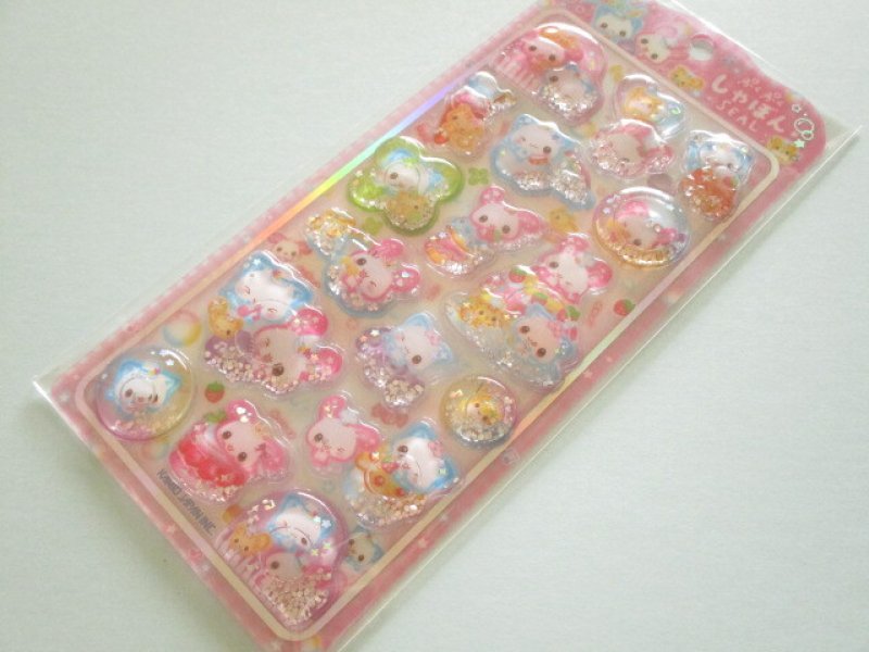 Photo1: Kawaii Cute ぷくぷくシャボン Stickers Sheet KAMIO JAPAN *HAPPY MARCH (233159) (1)