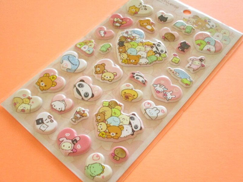 Photo1: Kawaii Cute Funi Funi Stickers Sheet San-x *San-x Universe Heart (SE75801) (1)