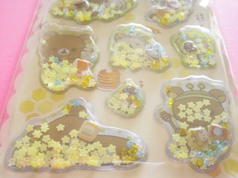 Photo2: Kawaii Cute Air-in Mascot Stickers Sheet Rilakkuma San-x *Honey & Smile (SE76106)