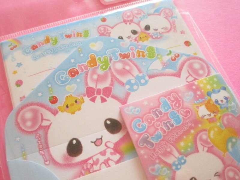 Photo1: Kawaii Cute Mini Letter Set Q-LiA *Candy Twins (10046)