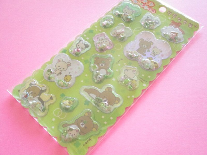 Photo1: Kawaii Cute Air-in Mascot Stickers Sheet Rilakkuma San-x *お外でごろん (SE76103) (1)