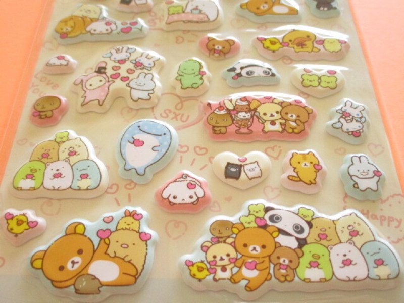 Photo2: Kawaii Cute Funi Funi Stickers Sheet San-x *San-x Universe Heart (SE75802)