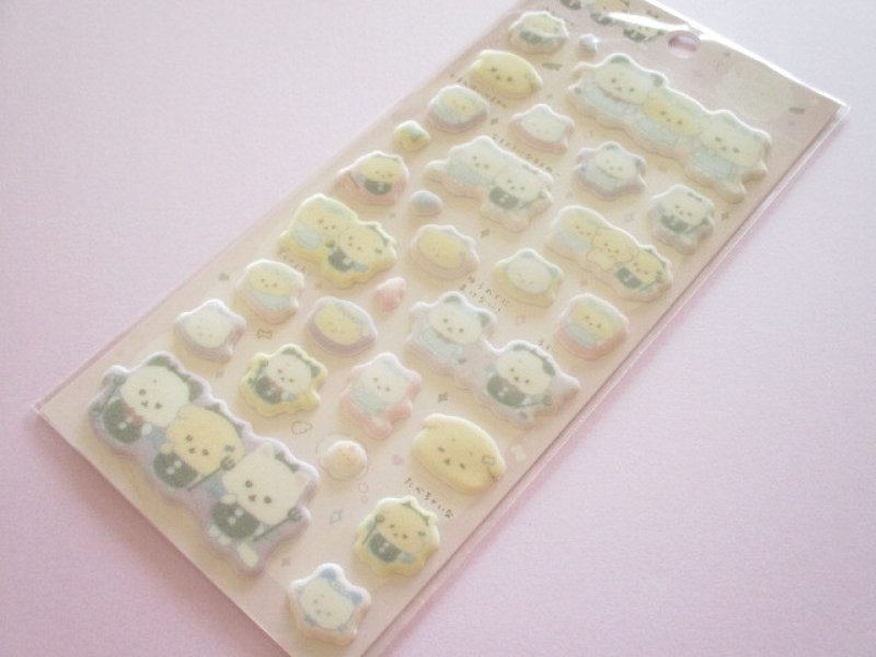 Photo1: Kawaii Cute もこもこ Puffy Stickers Sheet Ishiyowachan San-x *ゆうわくにかてないいしよわちゃん (SE76002) (1)