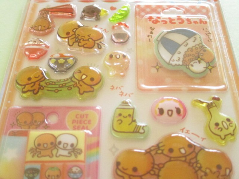 Photo1: Kawaii Cute Miniature Pop Stickers Sheet Crux *なっとうちゃん (141409)