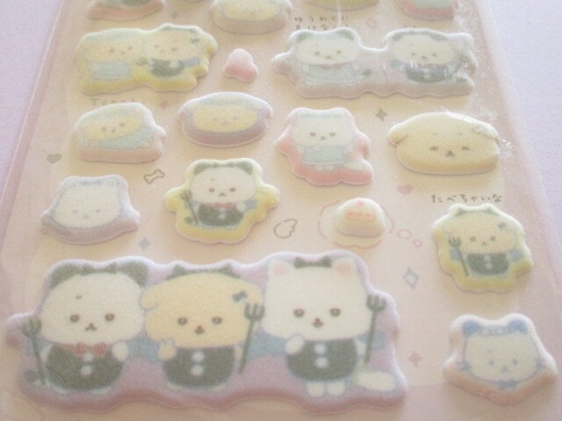 Photo2: Kawaii Cute もこもこ Puffy Stickers Sheet Ishiyowachan San-x *ゆうわくにかてないいしよわちゃん (SE76002)