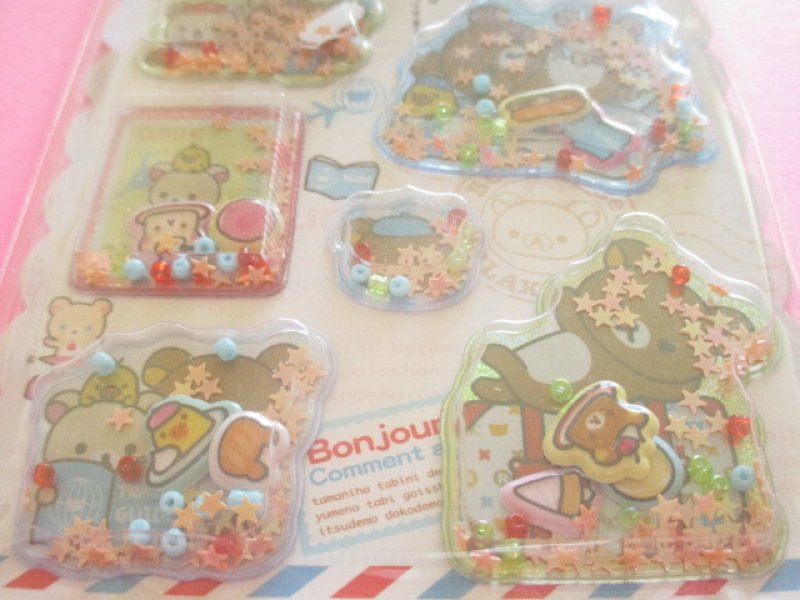 Photo2: Kawaii Cute Air-in Mascot Stickers Sheet Rilakkuma San-x *Bonjour Rilakkuma (SE76105)