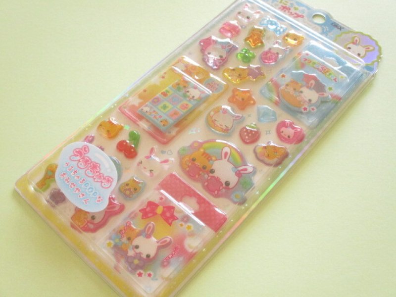 Photo1: Kawaii Cute Miniature Pop Stickers Sheet Crux *フワフワらびちゃん (141407) (1)