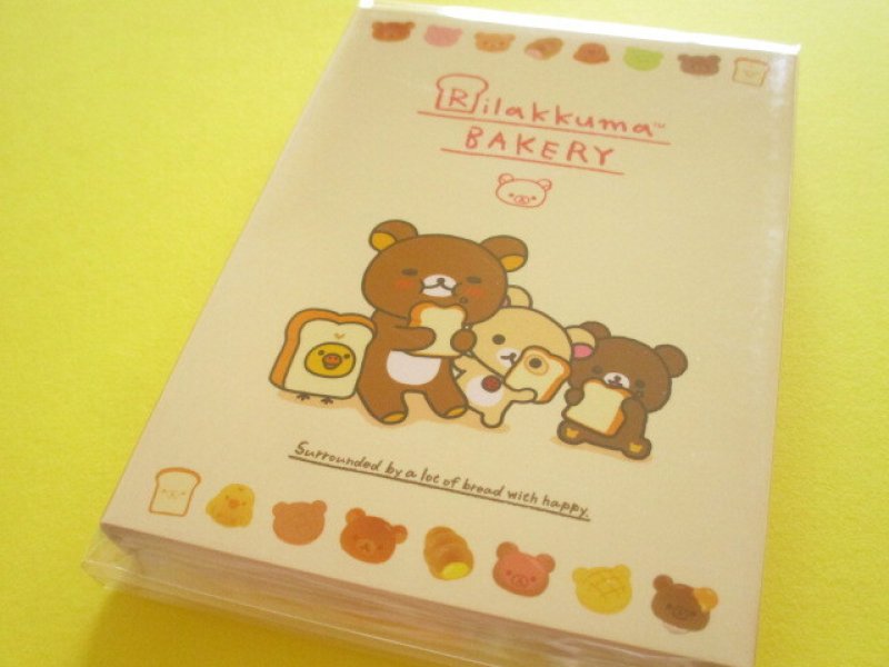 Photo1: Kawaii Cute Patapata Medium Memo Pad Set Rilakkuma San-x *Bakery (MH34401) (1)