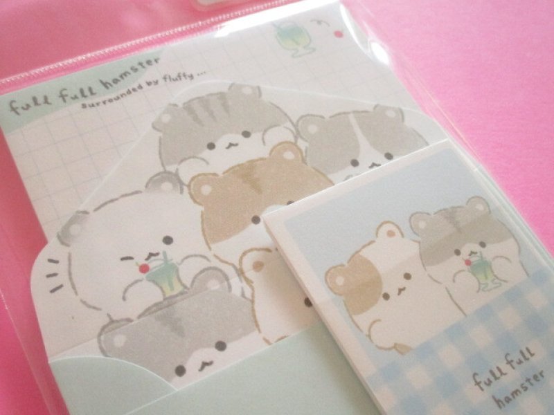 Photo1: Kawaii Cute Mini Letter Set Q-LiA *フルフルハムスター (10049) 