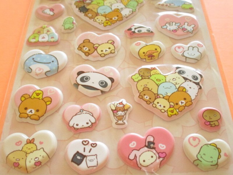 Photo2: Kawaii Cute Funi Funi Stickers Sheet San-x *San-x Universe Heart (SE75801)