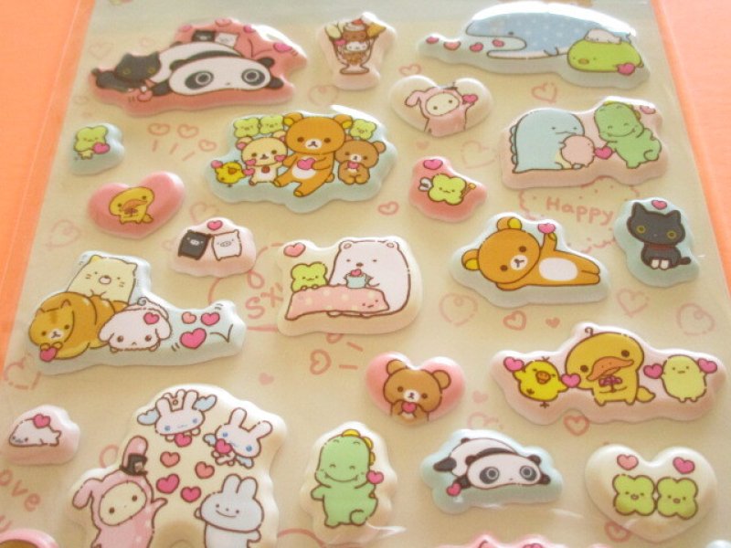 Photo1: Kawaii Cute Funi Funi Stickers Sheet San-x *San-x Universe Heart (SE75802)