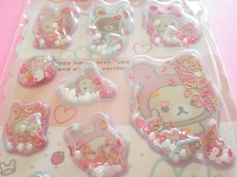 Photo1: Kawaii Cute Air-in Mascot Stickers Sheet Rilakkuma San-x *Strawberry (SE76104)