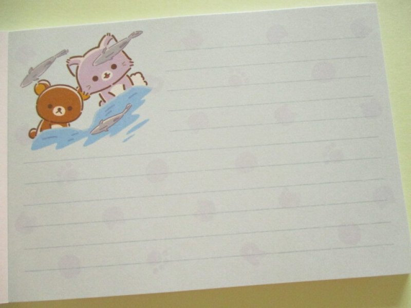 Photo2: Kawaii Cute Large Memo Pad Rilakkuma San-x *リラックマとアワワネコ (MH32901)