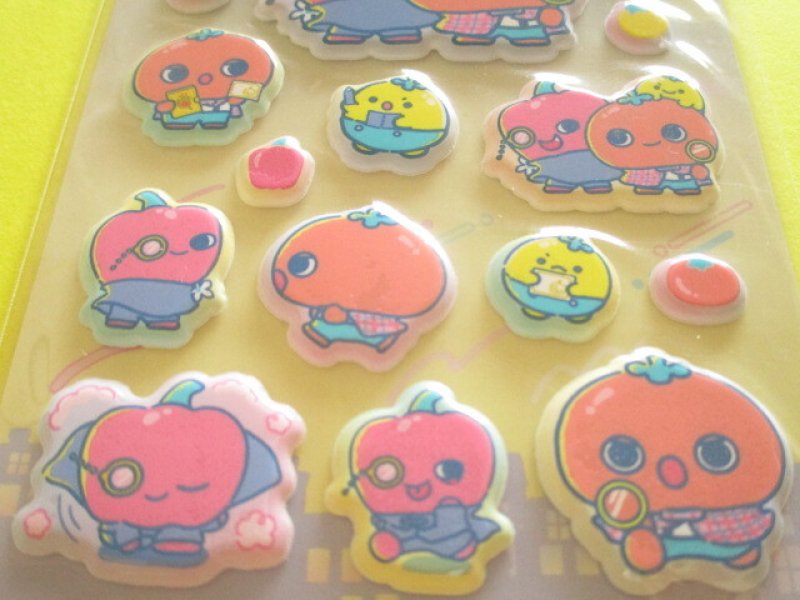Photo2: Kawaii Cute ふにふに Puffy Stickers Sheet うそ探偵 Tomanto San-x *トマントvs怪盗パプリカ (SE76501)