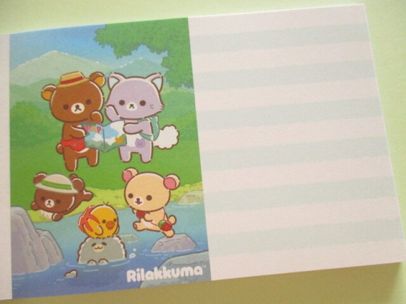 Photo1: Kawaii Cute Large Memo Pad Rilakkuma San-x *リラックマとアワワネコ (MH32901)