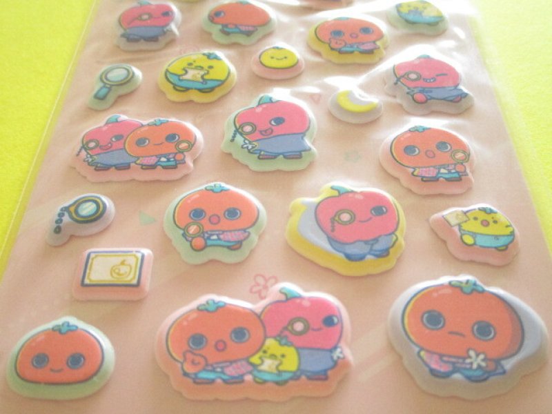Photo2: Kawaii Cute ふにふに Puffy Stickers Sheet うそ探偵 Tomanto San-x *トマントvs怪盗パプリカ (SE76502)