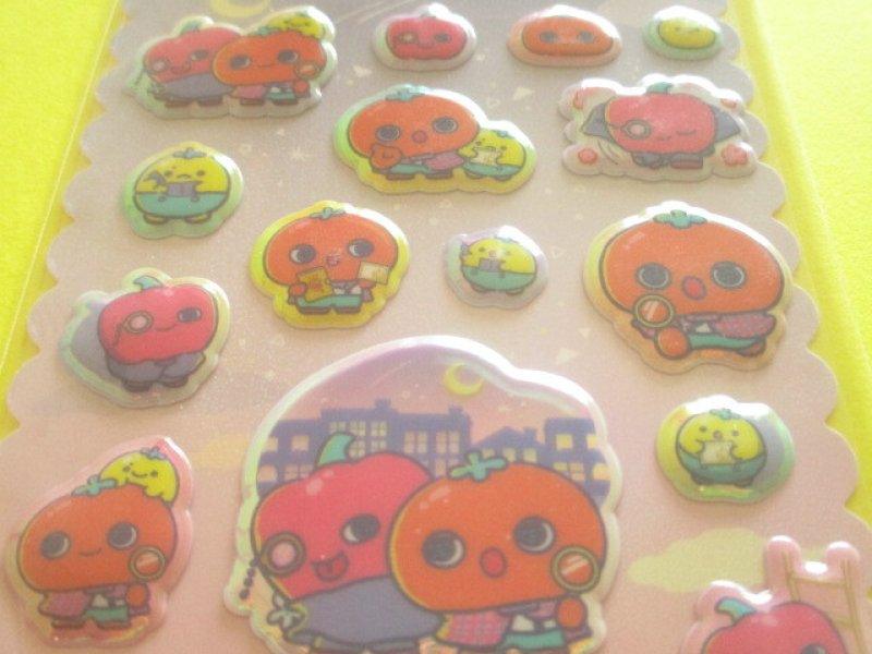 Photo1: Kawaii Cute ぷくっとオーロラ Puffy Stickers Sheet San-x *うそ探偵 Tomanto (SE76808)