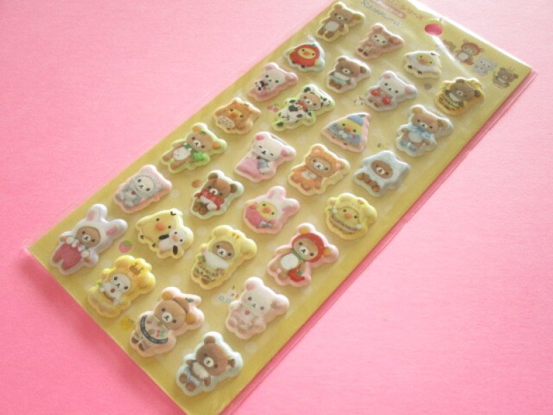 Photo1: Kawaii Cute  Funi Funi Puffy Stickers Sheet Soft toys-photos San-x *Rilakkuma (SE76602) (1)