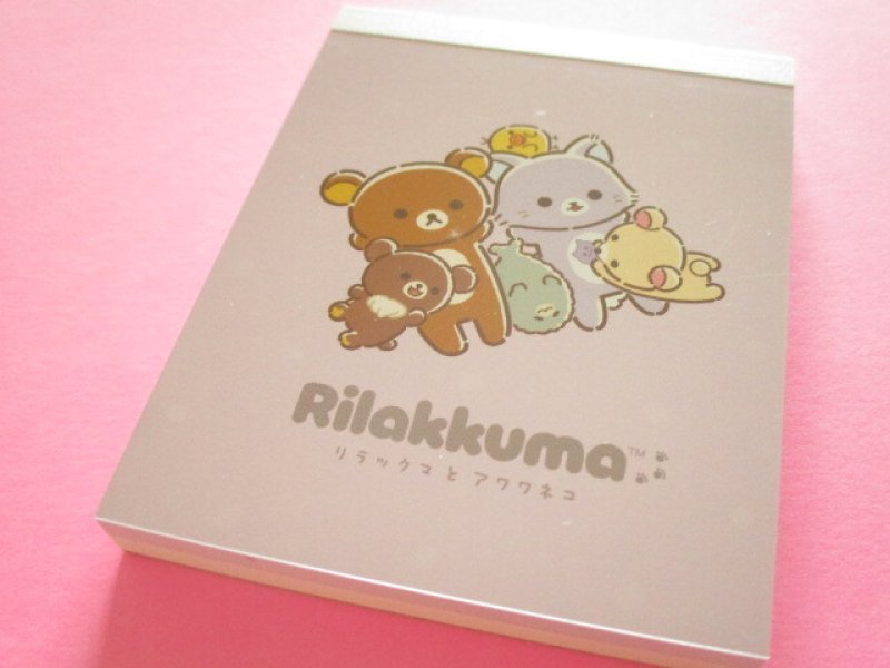 Photo1: Kawaii Cute Mini Memo Pad Rilakkuma San-x *リラックマとアワワネコ (MH33001-2) (1)