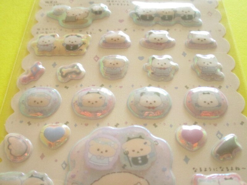 Photo1: Kawaii Cute ぷくっとオーロラ Puffy Stickers Sheet San-x *Ishiyowachan (SE76807)