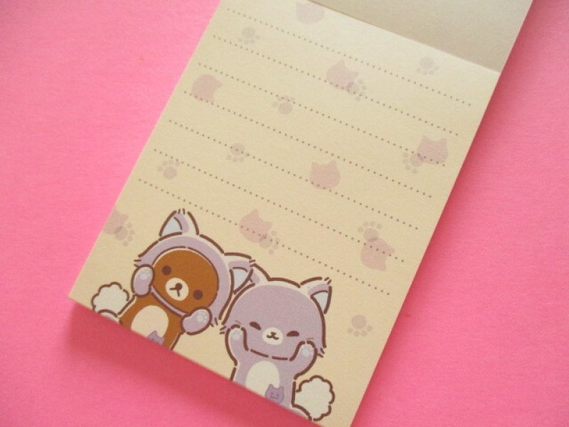Photo2: Kawaii Cute Mini Memo Pad Rilakkuma San-x *リラックマとアワワネコ (MH33001-1)