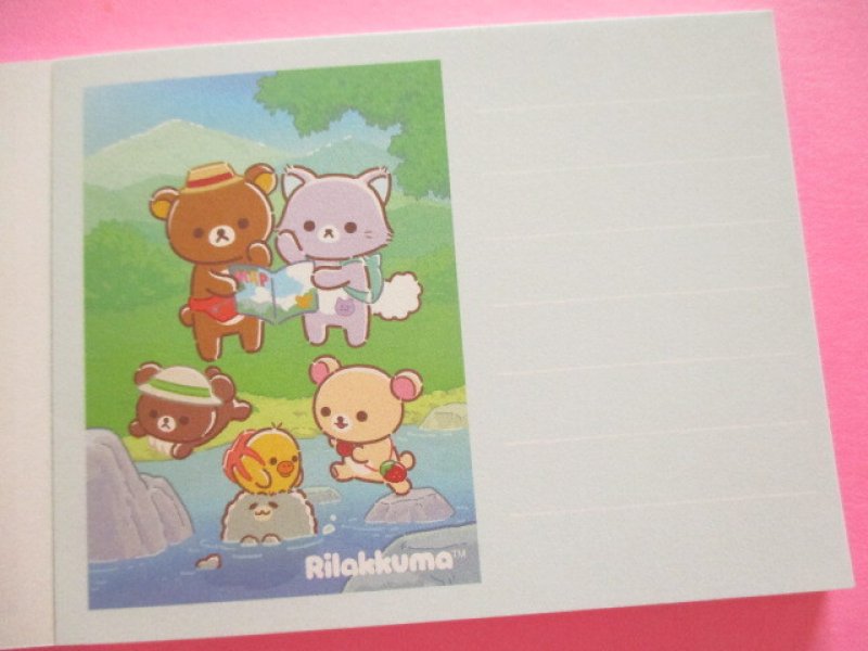 Photo1: Kawaii Cute Mini Memo Pad Rilakkuma San-x *リラックマとアワワネコ (MH33001-1)