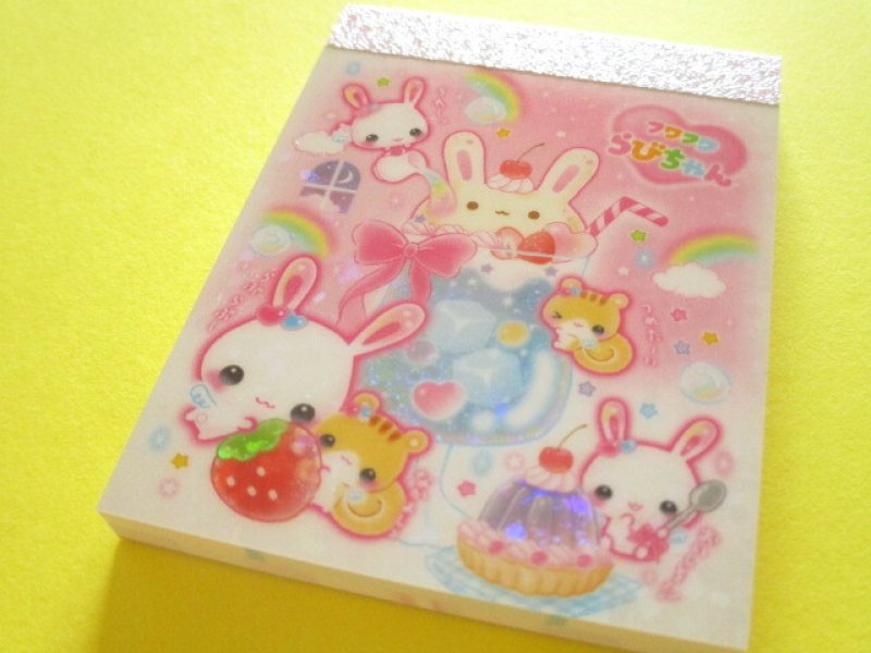 Photo1: Kawaii Cute Mini Memo Pad フワフワらびちゃん Crux *らびちゃんソーダ (142487) (1)