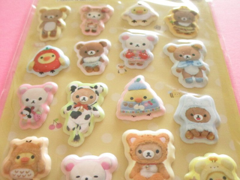 Photo1: Kawaii Cute  Funi Funi Puffy Stickers Sheet Soft toys-photos San-x *Rilakkuma (SE76602)