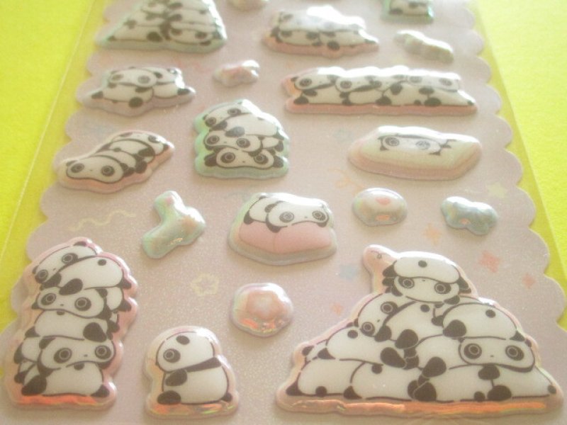 Photo2: Kawaii Cute ぷくっとオーロラ Puffy Stickers Sheet San-x *Tarepanda (SE76809)