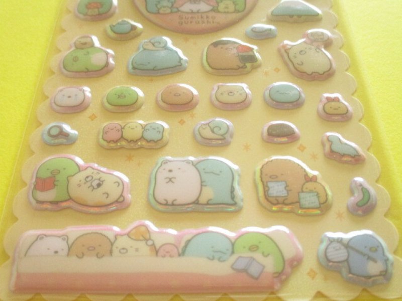 Photo2: Kawaii Cute ぷくっとオーロラ Puffy Stickers Sheet San-x *Sumikkogurashi (SE76806)