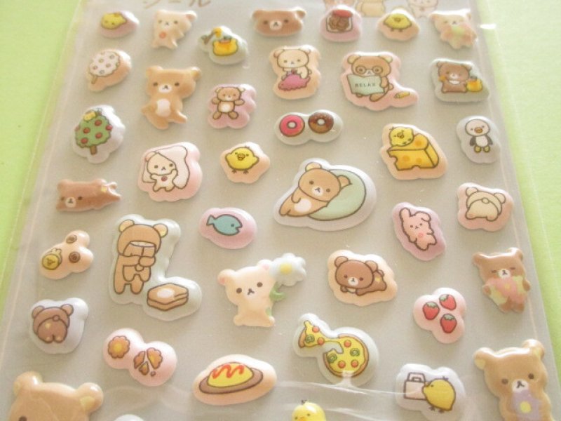 Photo1: Kawaii Cute  ぷちりんこ Puffy Stickers Sheet San-x *Rilakkuma (SE76401)