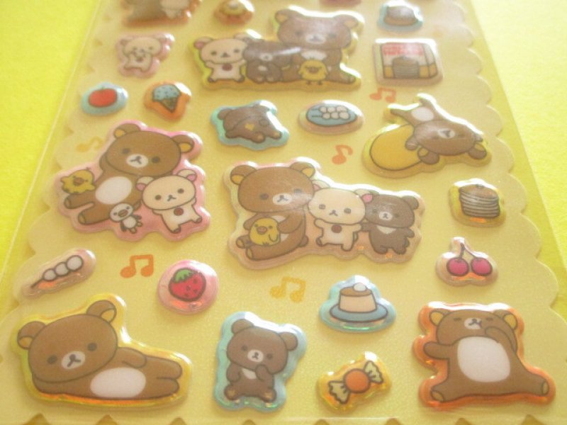 Photo2: Kawaii Cute ぷくっとオーロラ Puffy Stickers Sheet San-x *Rilakkuma (SE76803)