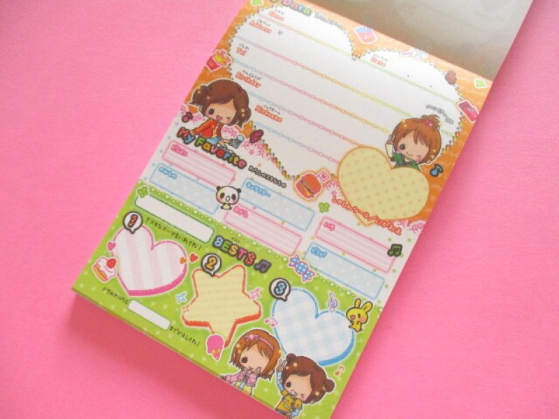 Photo1: Kawaii Cute Asoberu Large Memo Pad Crux *Lovely Twins (141647)