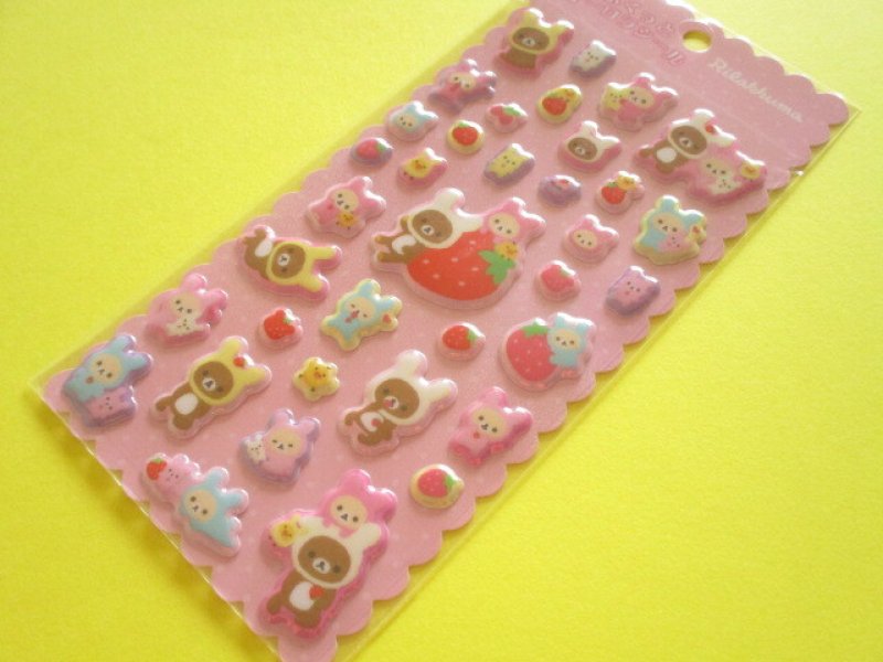Photo1: Kawaii Cute ぷくっとオーロラ Puffy Stickers Sheet San-x *Rilakkuma (SE76802) (1)