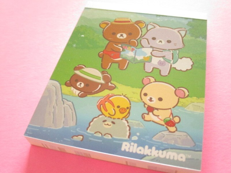 Photo1: Kawaii Cute Mini Memo Pad Rilakkuma San-x *リラックマとアワワネコ (MH33001-1) (1)