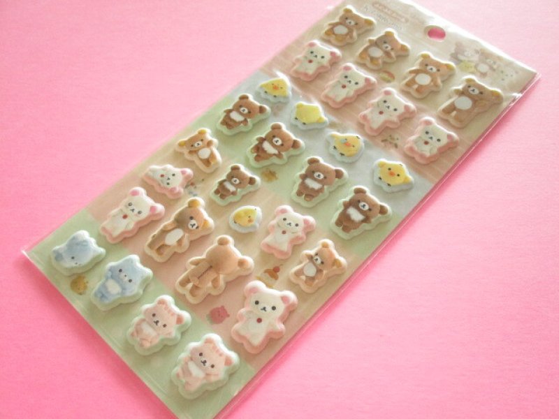 Photo1: Kawaii Cute  Funi Funi Puffy Stickers Sheet Soft toys-photos San-x *Rilakkuma (SE76601) (1)
