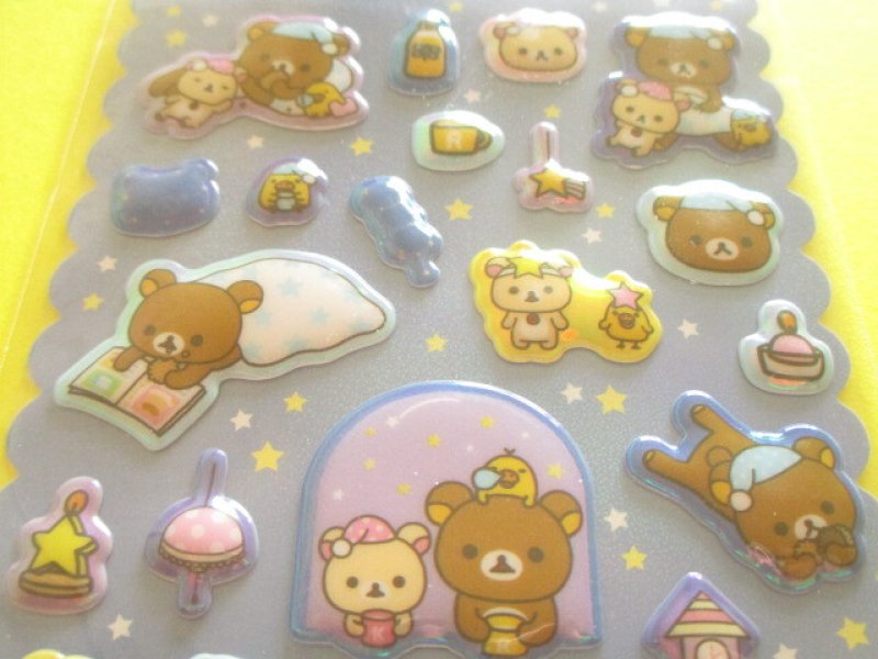 Photo1: Kawaii Cute ぷくっとオーロラ Puffy Stickers Sheet San-x *Rilakkuma (SE76801)