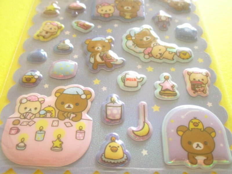 Photo2: Kawaii Cute ぷくっとオーロラ Puffy Stickers Sheet San-x *Rilakkuma (SE76801)