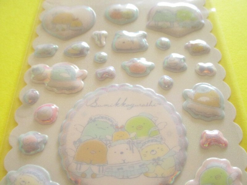 Photo1: Kawaii Cute ぷくっとオーロラ Puffy Stickers Sheet San-x *Sumikkogurashi (SE76805)