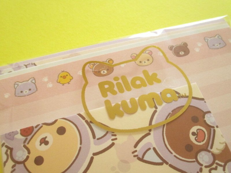 Photo1: Kawaii Cute Regular Letter Set Standard Rilakkuma San-x *リラックマとアワワネコ (LH86301)