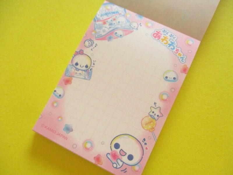 Photo1: Kawaii Cute Mini Memo Pad Kamio Japan *ぷくぷくあわわちゃん (234207)