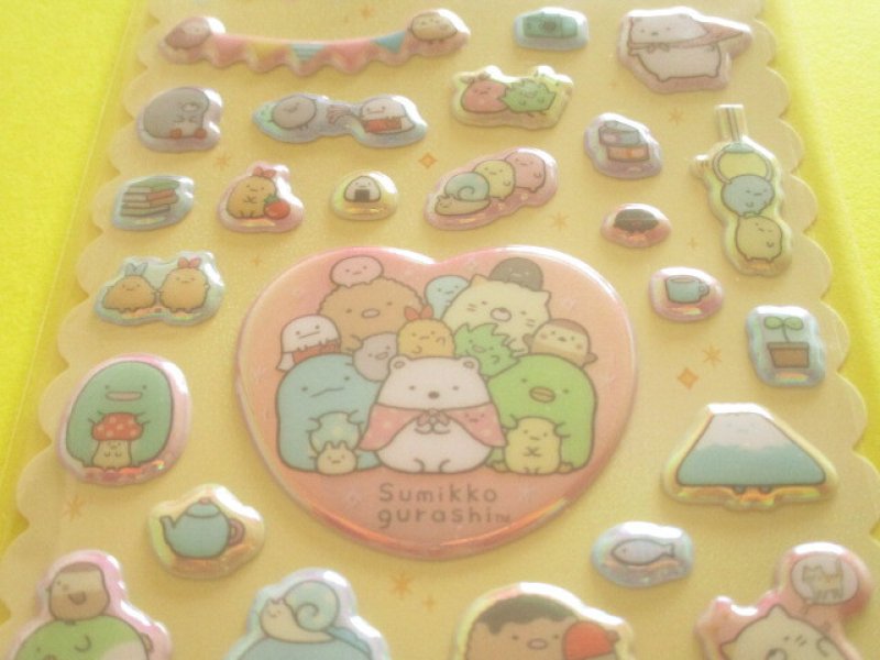 Photo1: Kawaii Cute ぷくっとオーロラ Puffy Stickers Sheet San-x *Sumikkogurashi (SE76806)