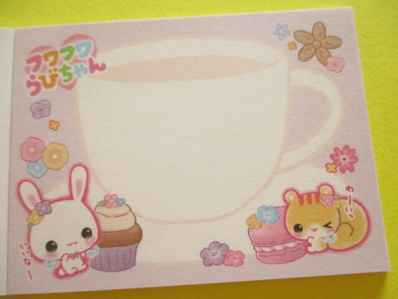 Photo2: Kawaii Cute Mini Memo Pad フワフワらびちゃん Crux *お花カフェ (142486)