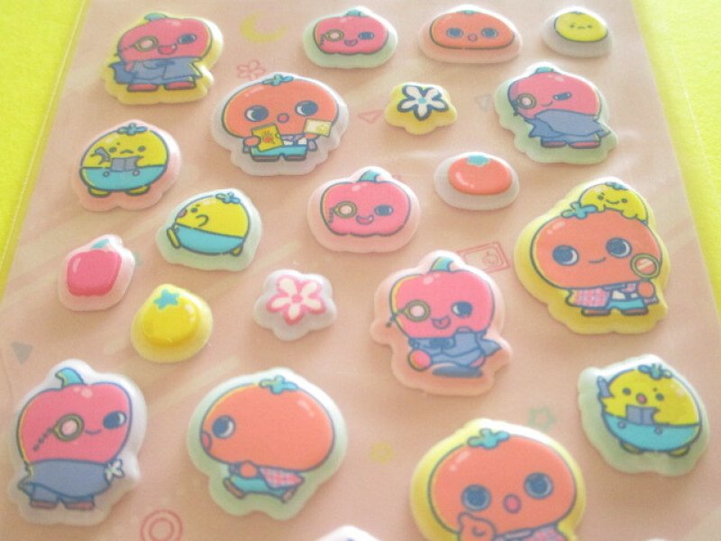 Photo1: Kawaii Cute ふにふに Puffy Stickers Sheet うそ探偵 Tomanto San-x *トマントvs怪盗パプリカ (SE76502)