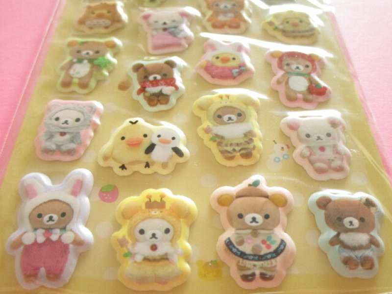 Photo2: Kawaii Cute  Funi Funi Puffy Stickers Sheet Soft toys-photos San-x *Rilakkuma (SE76602)