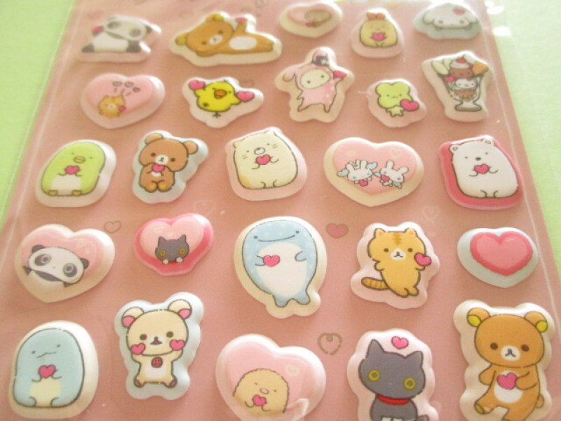 Photo1: Kawaii Cute  ぷちりんこ Puffy Stickers Sheet San-x *San-x Universe (SE76403)