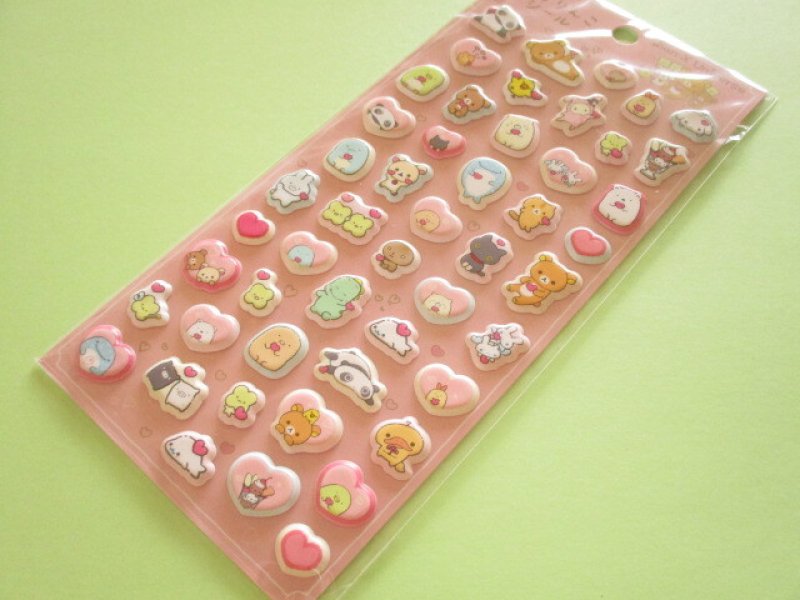 Photo1: Kawaii Cute  ぷちりんこ Puffy Stickers Sheet San-x *San-x Universe (SE76403) (1)