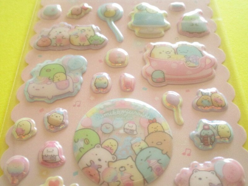 Photo1: Kawaii Cute ぷくっとオーロラ Puffy Stickers Sheet San-x *Sumikkogurashi (SE76804)